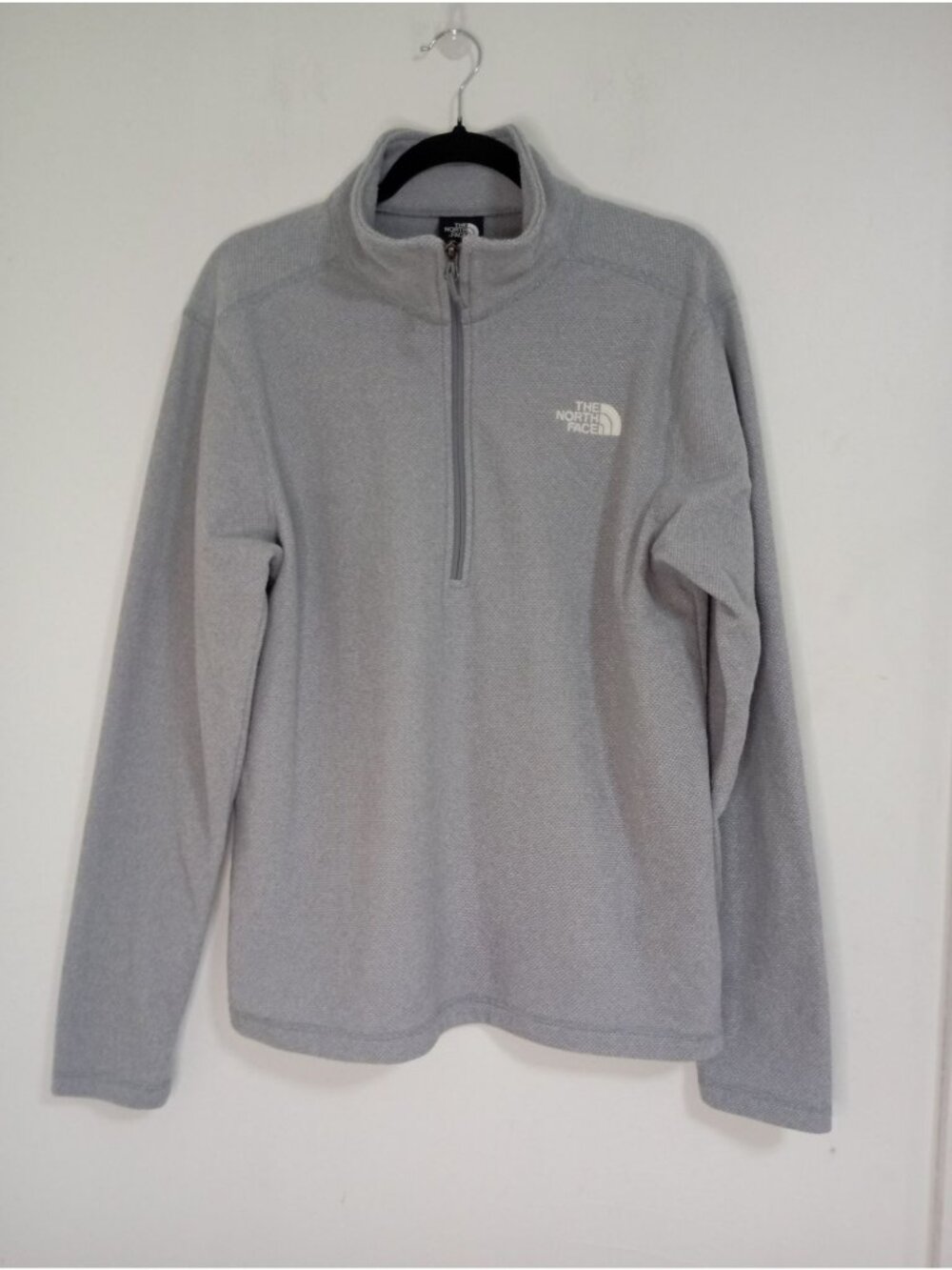 The North Face Mens Grey Quarter-Zip Fleece Pullover Size M
